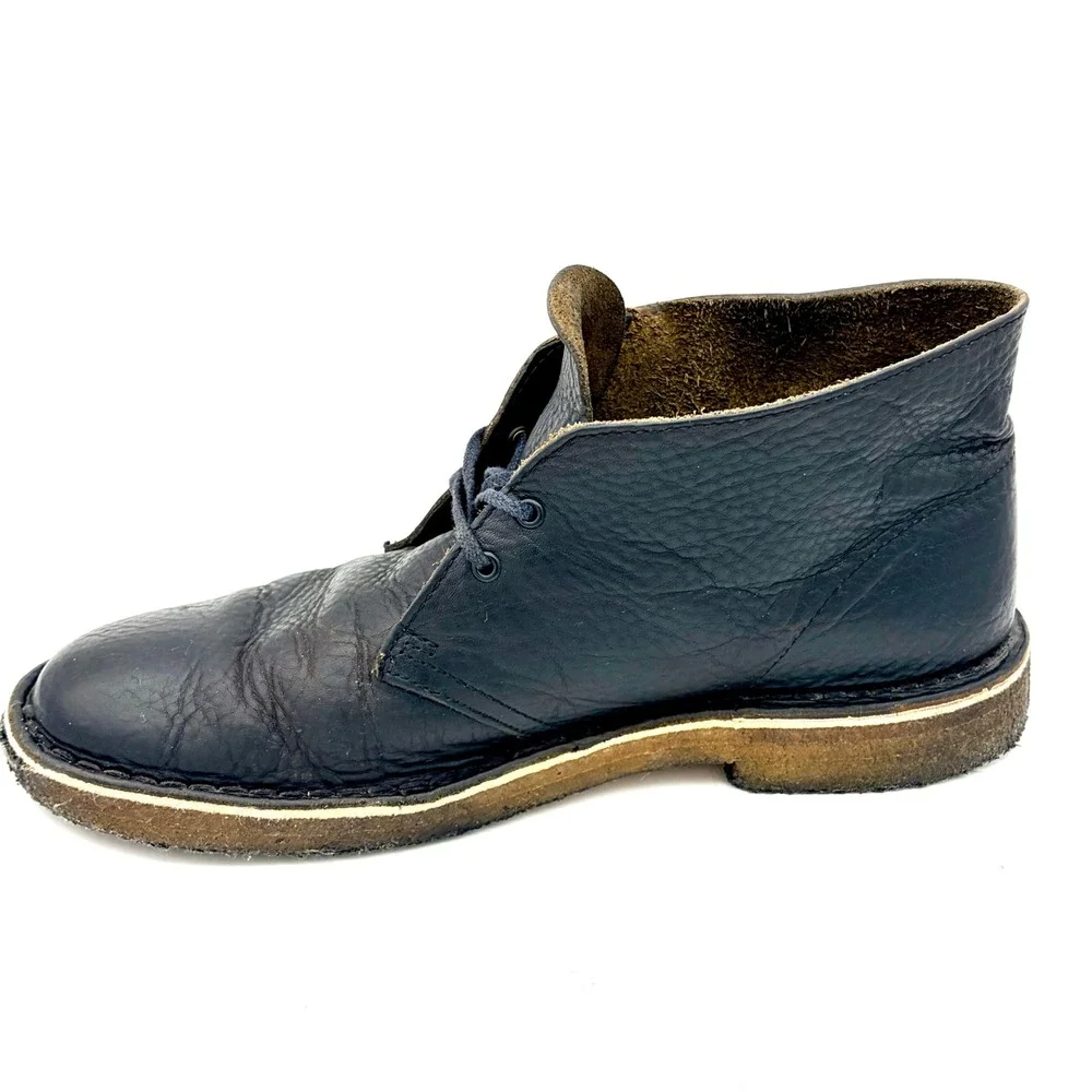 Clarks Originals Desert Boot Mens 8.5 Dark Brown Beeswax Tumbled Leather Chukka
